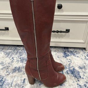 Calvin Klein Hannabelle Calf Brown Leather Boots 7M